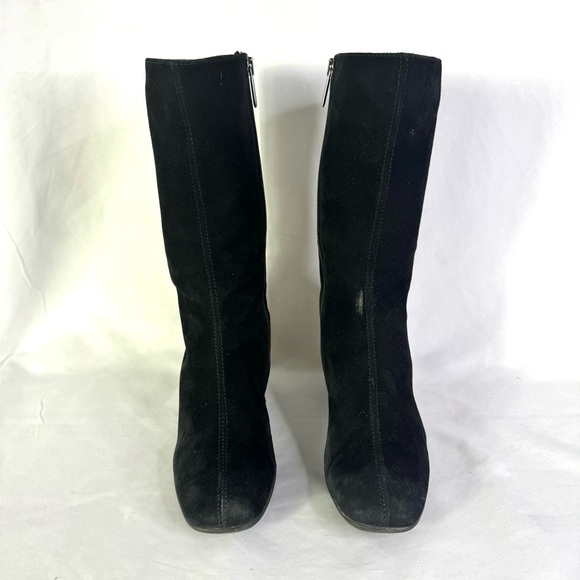AQUATALIA BLACK LEATHER BOOTS BLOCK HEELS CHUNKY HEELS  WITH SIDE ZIPPER SIZE 6 - Picture 5 of 15